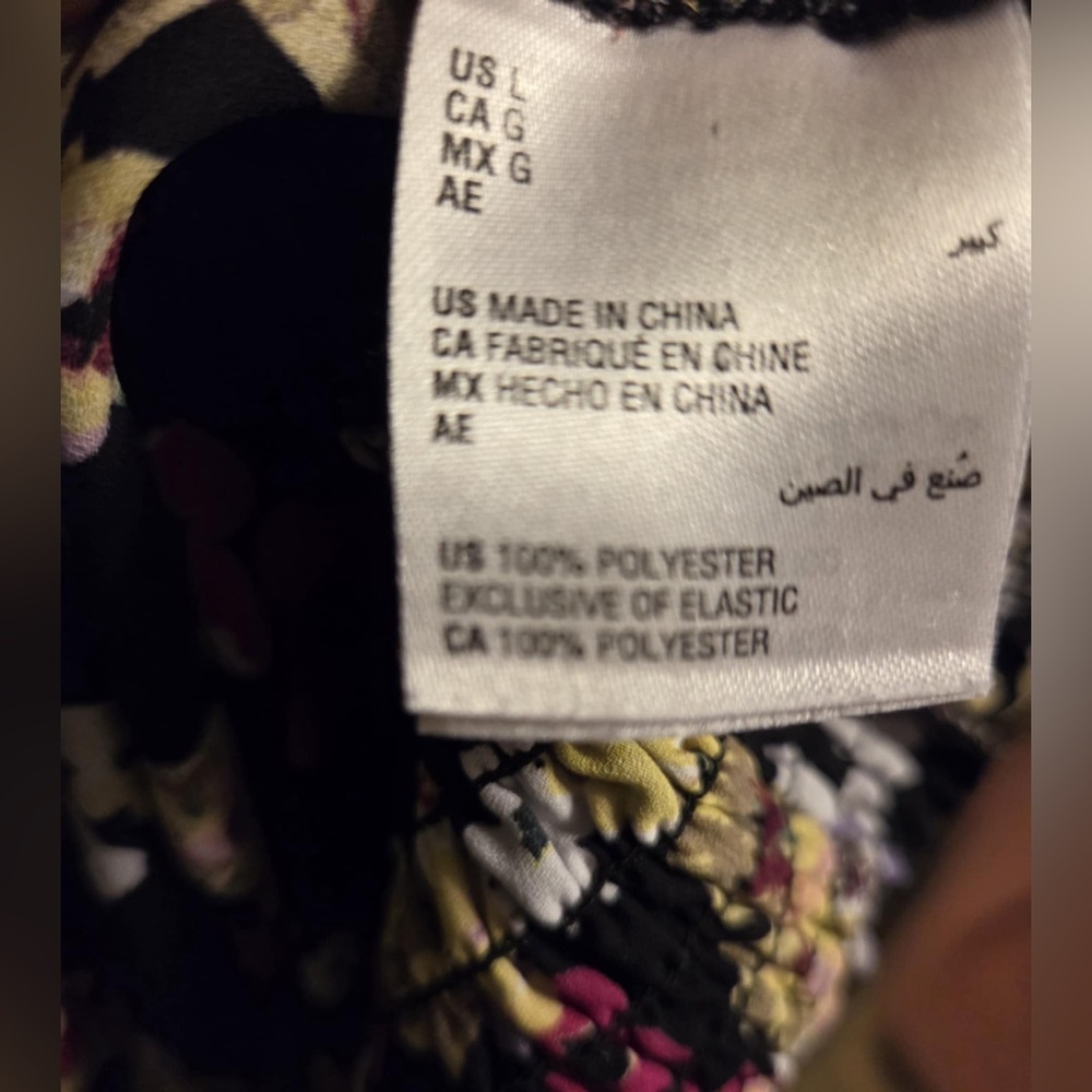 INC Floral Halter Blouse - Black, Pink, White - Picture 5 of 5